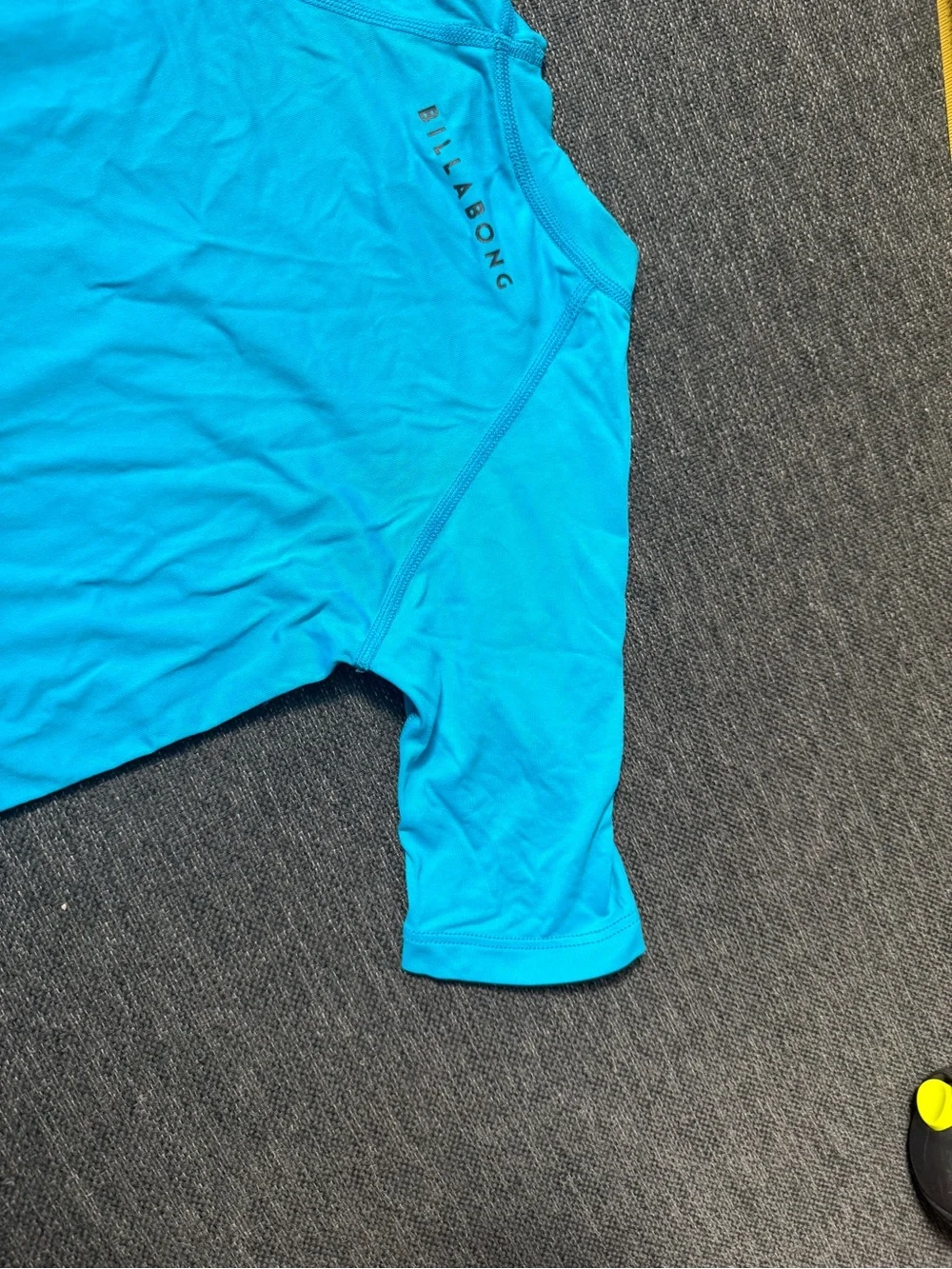 Billabong boys or kids Hawaii Graphic Rash Guard - Turquoise Blue Sz 8